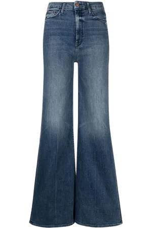 Mother Jeans, Dame, Blå, W27, Bomuld, Wide Jeans