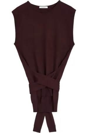 LEMAIRE Strik, Dame, Lilla, L, Mørk Plum Ærmeløs Jumper