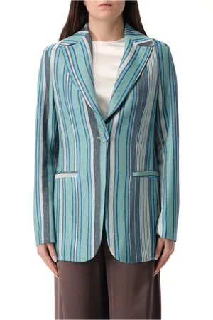 Maliparmi Jakke, Dame, Blå, XL, Uld, Farverig Jakke til Stilfuldt Look