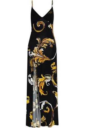 VERSACE Kjole, Dame, Sort, S, Uld, Kjole med frontslids