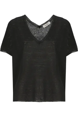 KANGRA CASHMERE Strik, Dame, Sort, M, Linned, Sort Cashmere Linned V-Hals Sweater