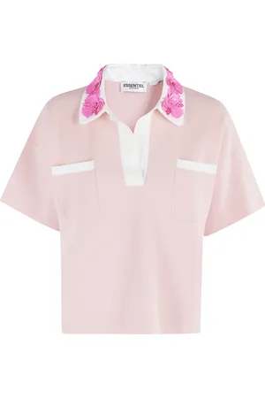Essentiel Antwerp Top, Dame, Lyserød, S, Uld, Fugl Broderet Polo Skjorte