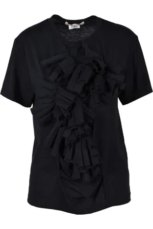 Comme des Garçons Top, Dame, Sort, S, Bomuld, Stilfuldt T-shirt med Polyester-Bomuld Blanding