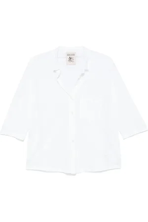 SEMICOUTURE Bluser & Skjorter, Dame, Hvid, S, Uld, Hvid Knappet Lomme T-shirt