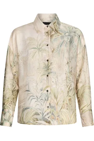 Liu Jo Bluser & Skjorter, Dame, Flerfarvet, S, Uld, Twill Print Skjorte