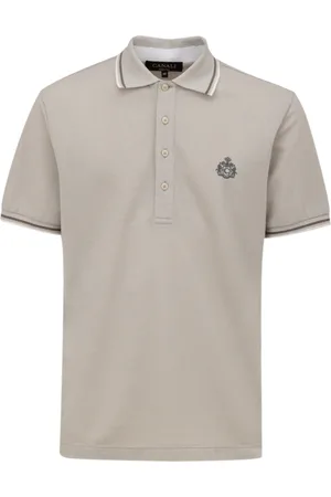 CANALI Top, Herre, Grå, L, Bomuld, Grå Polo T-shirt med korte ærmer