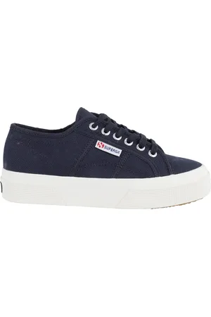 Superga Sko, Dame, Blå, 39 EU, Bomuld, Marineblå Platform Lærred Sneakers