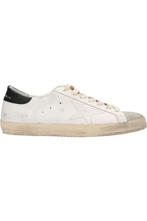Golden Goose Sko, Herre, Hvid, 40 EU, Læder, Stjerne Logo Kalveskind Sneaker med Slidt Sål