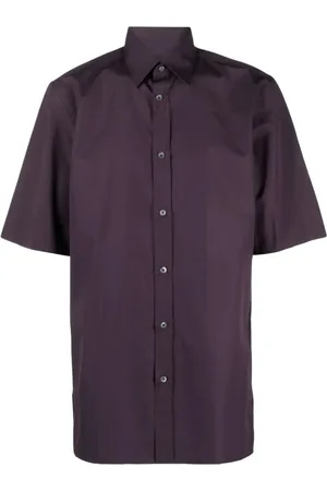 Maison Margiela Skjorte, Herre, Lilla, 2XS, Mauve Kortærmet Skjorte