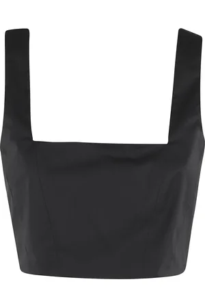FEDERICA TOSI Top, Dame, Sort, XS, Bomuld, Sort Top med Firkantet Hals