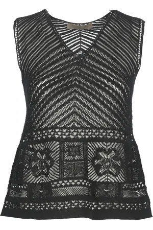 D.EXTERIOR Top, Dame, Sort, XS, Bomuld, Sort Bomuld V-Hals Ærmeløs Top