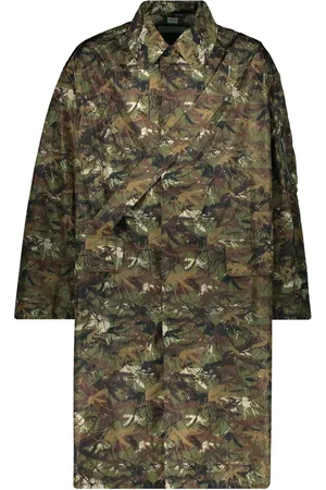 Random Identities Frakke, Herre, Flerfarvet, XL, Nylon, Nylon Trench Coat med Flap Lommer