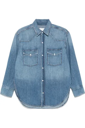 Citizens of Humanity Skjorte, Dame, Blå, XS, Denim, Indigo Denim Skjorte med Trykknap Lukning