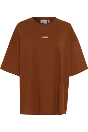 Gestuz Top, Dame, Brun, XS/S, Bomuld, Sporty Tee Bluse Sorrel Horse
