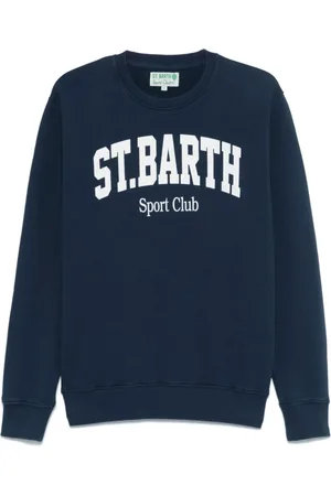 MC2 SAINT BARTH Sweathshirts & Hoodies, Herre, Blå, L, Uld, Navy Crew Neck Sweater