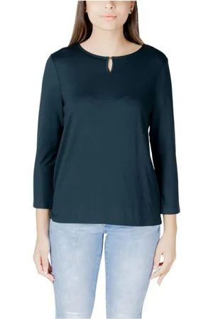 Street one Top, Dame, Grøn, L, Uld, Elegant Jersey T-shirt med dekorativt detalje