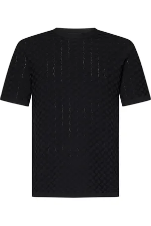 Emporio Armani Top, Herre, Sort, M, Polyester, Sort Sweater med Korte Ærmer