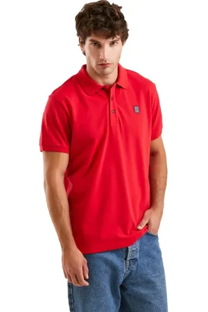 RefrigiWear Top, Herre, Rød, XS, Bomuld, Rød Polo Shirt med Frontlogo