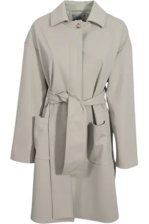 Max Mara Frakke, Dame, , L, Lang Polyamidfrakke med knapper