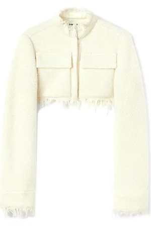 Jil Sander Jakke, Dame, , M, Tweed, Strikket Crop Jakke