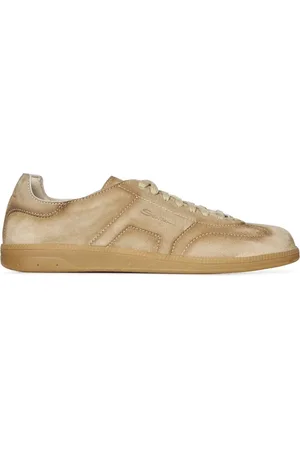 santoni Sko, Herre, , 43 1/2 EU, Sneakers i Ruskind med Snøring