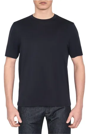HERNO Top, Herre, Blå, L, Bomuld, T-shirt i superfint bomuld