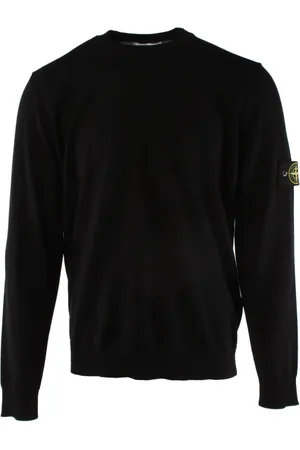 Stone Island Strik, Herre, Sort, 2XL, Uld, Sort Uldtrøje til Mænd