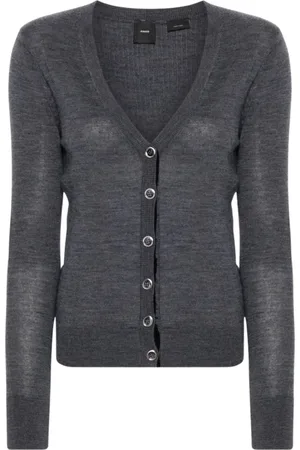 Pinko Strik, Dame, Grå, S, Boise Cardigan Strikvarer