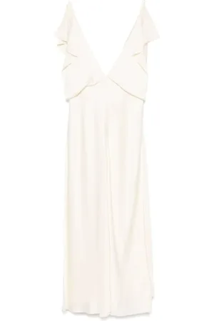 Jil Sander Kjole, Dame, , M, Bomuld, Natural Midi Kjole