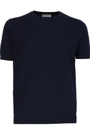 KANGRA CASHMERE Top, Herre, Blå, XL, Bomuld, Bomuld T-shirt