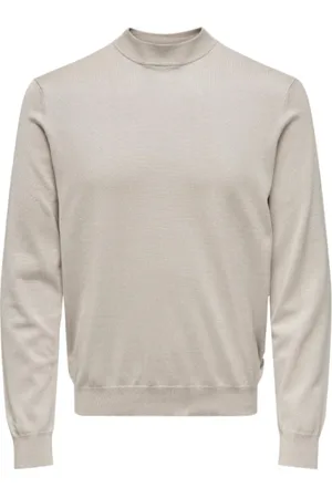 Only & Sons Sweathshirts & Hoodies, Herre, , L, Uld, Mock Strik Sweater