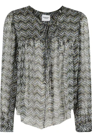 Isabel Marant Bluser & Skjorter, Dame, Sort, S, Sort Trykt Viskose Bluse