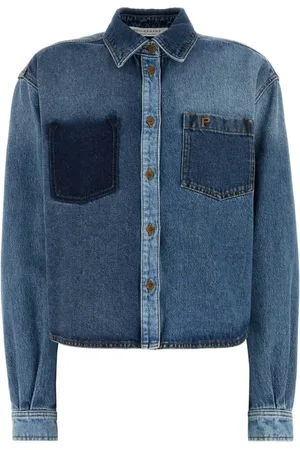 Serafini Bluser & Skjorter, Dame, Blå, S, Denim, Denim skjorte til mænd og kvinder