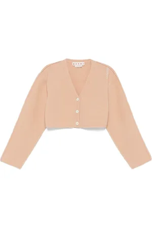 Marni Strik, Dame, Lyserød, S, Pale Peach Cardigan Sweater