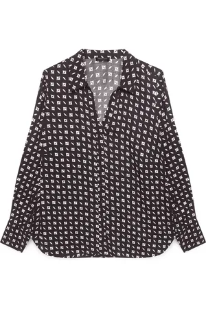 Fiorella rubino Bluser & Skjorter, Dame, Sort, 4XL, Skjortebluse lavet af trykt Ecovero™ viskose