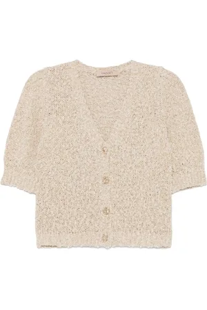 Twin-Set Strik, Dame, , XS, Sweaters med Knaplukning og Korte Ærmer
