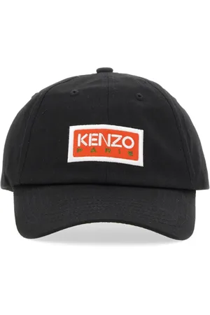 Kenzo Tilbehør, unisex, Sort, ONE SIZE, Bomuld, Logo Baseball Kasket med Hård Skygge