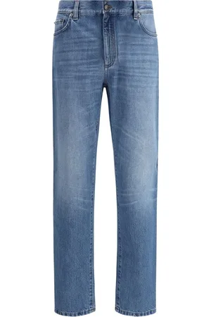Ermenegildo Zegna Jeans, Herre, Blå, W31, Straight Jeans med høj talje