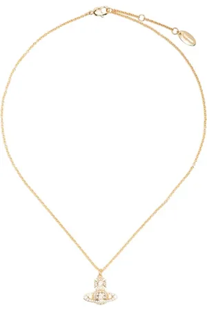 Vivienne Westwood Tilbehør, Dame, Gul, ONE SIZE, Uld, Guld/Hvid Bas Relief Vedhæng