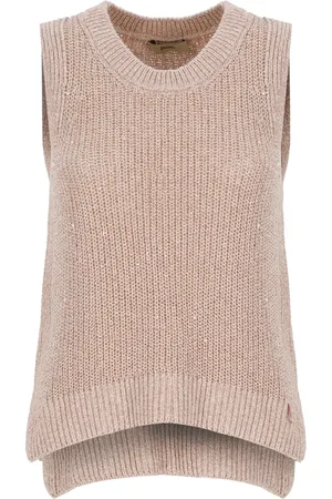 HERNO Strik, Dame, Lyserød, XS, Ærmeløs Crew Neck Top