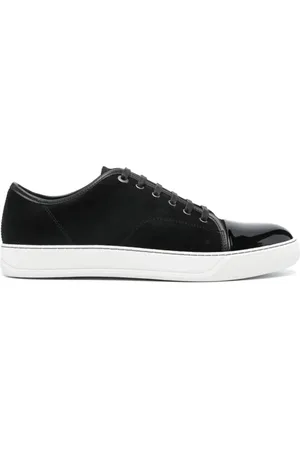 Lanvin Sko, Herre, Sort, 46 EU, Læder, Sorte Ruskind Sneakers med Patentfinish