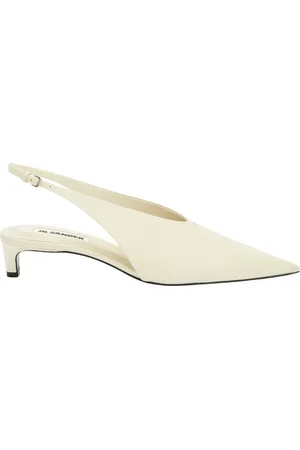 Jil Sander Sko, Dame, Hvid, 39 EU, Læder, Chalk Slingback Sandaler
