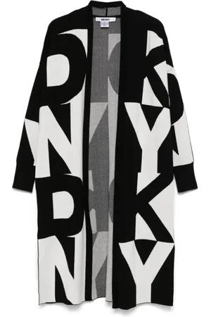 DKNY Strik, Dame, Sort, XS/S, Nylon, Sort Oversize Casual Cardigan