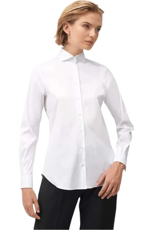 Xacus Bluser & Skjorter, Dame, Hvid, S, Bomuld, Afslappet Bomuldsskjorte