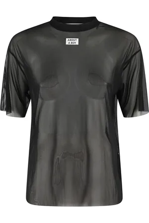 ERIKA CAVALLINI Top, Dame, Sort, XS, Mesh Stretch T-Shirt Cristina Sort