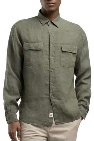 Replay Skjorte, Herre, Grøn, 2XL, Linned, 100% Linned Skjorte