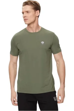 EA7 Top, Herre, Grøn, 2XL, Bomuld, Klassisk Bomuld T-Shirt