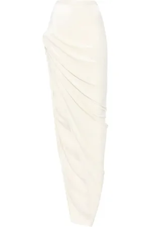Rick Owens Nederdel, Dame, Hvid, XS, Hamp, Champagne Twist Nederdel