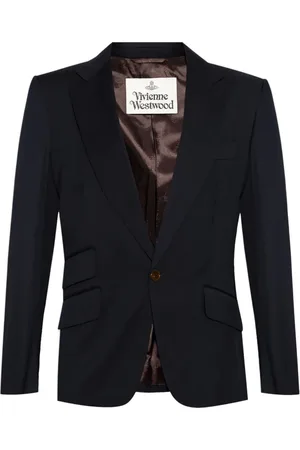 Vivienne Westwood Jakke, Herre, Blå, M, Uld, Blå Uld Peak Lapel Jakke