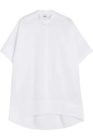 Aspesi Bluser & Skjorter, Dame, Hvid, 2XS, Bomuld, Poplin Mandarin Krave Skjorte